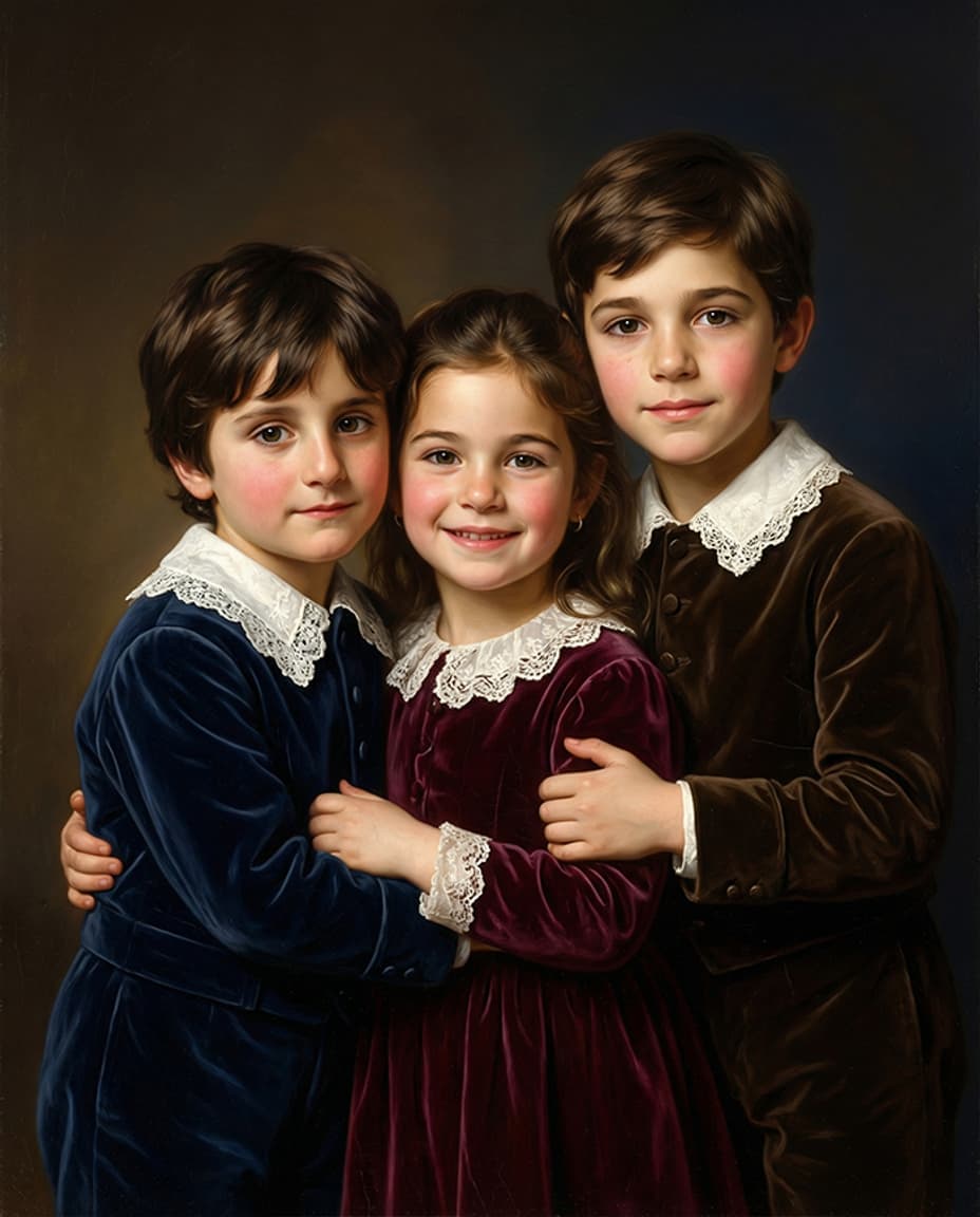 Kids portrait in classical style