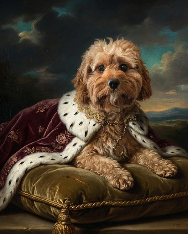 Caravaggio Twilight stilinde evcil hayvan portresi dramatik ışıklandırma